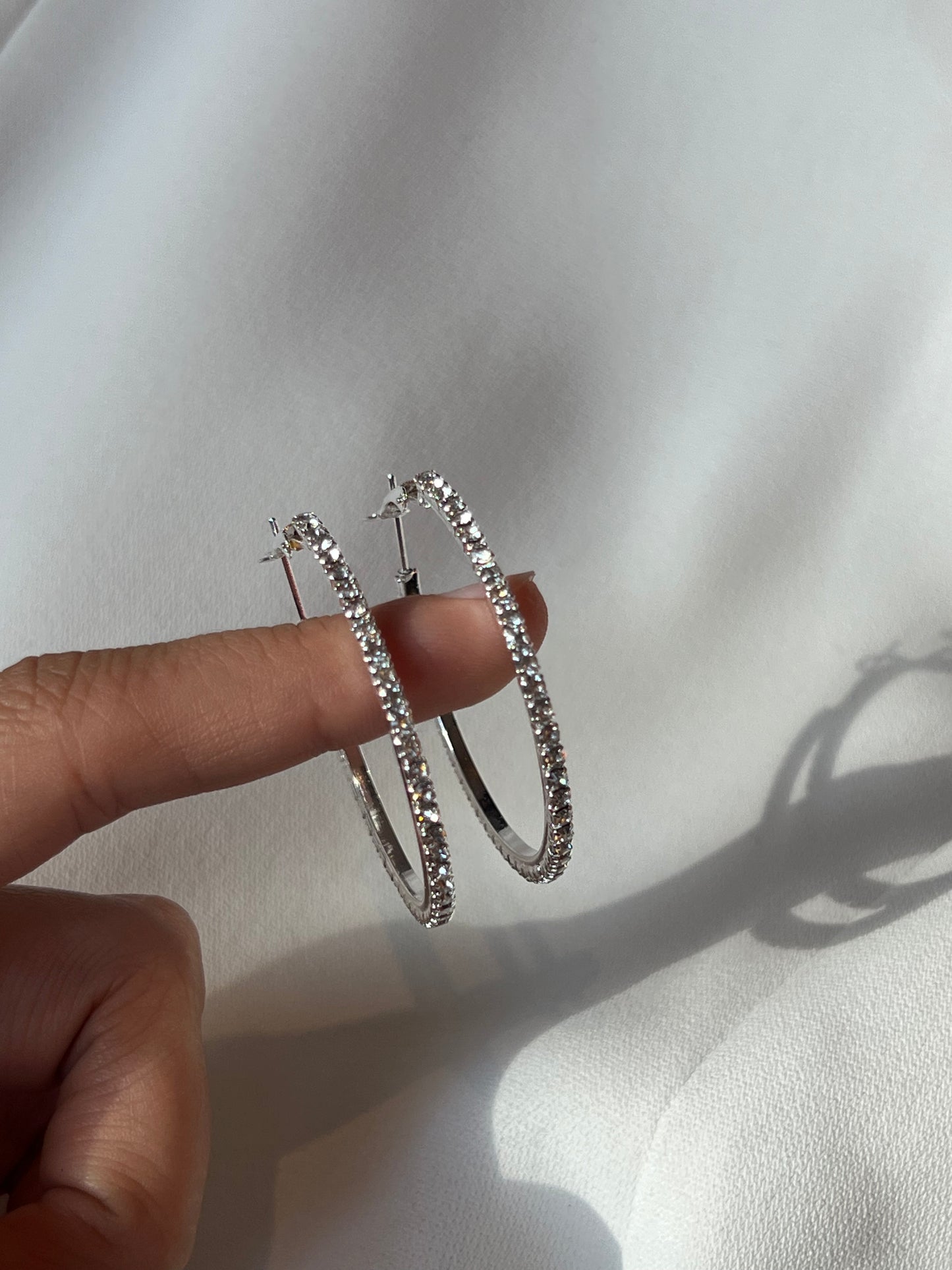 Rhinestone Diamond Hoops