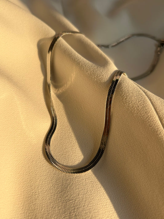 Snake Chain Silver Necklace