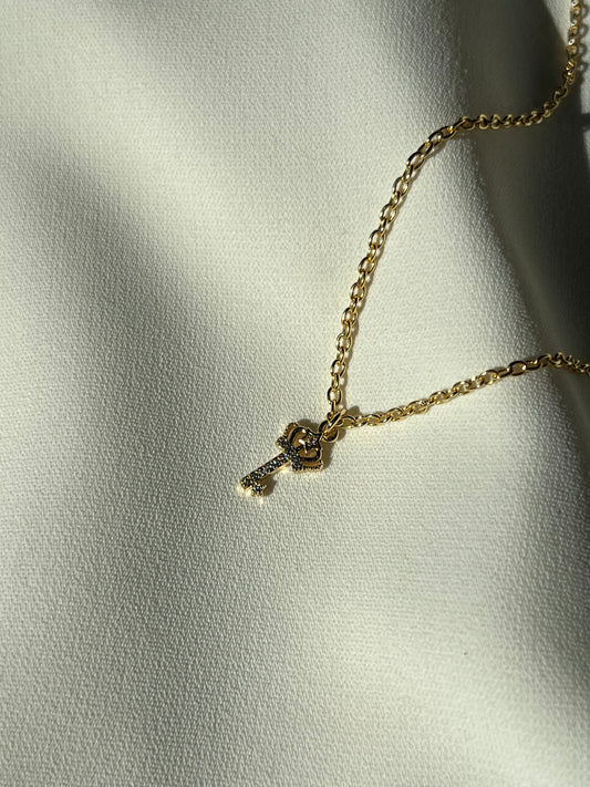 Crown Key Diamond Necklace