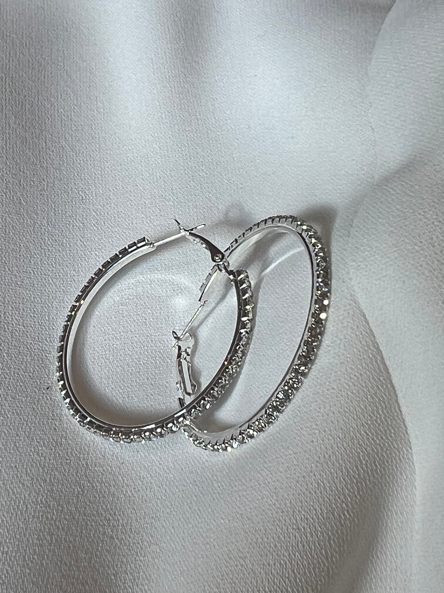 Rhinestone Diamond Hoops