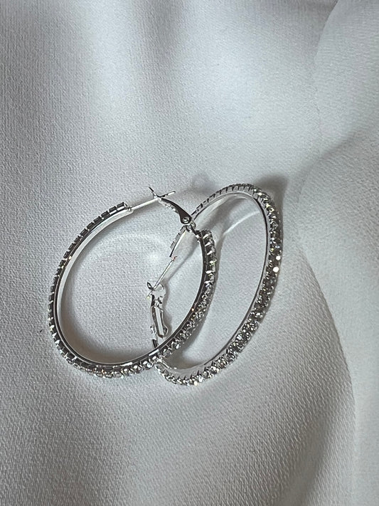 Rhinestone Diamond Hoops